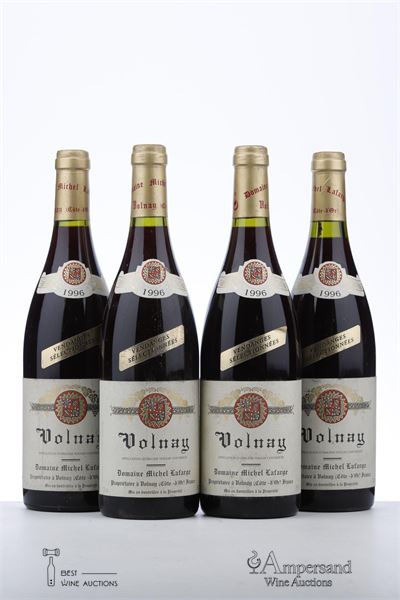 VOLNAY VENDANGES SELECTIONNEES 1996 - Michel Lafarge - 4 Bottles