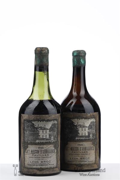 MOUTON D'ARMAILHAC 1945 - Leon Broc - 2 Bottles