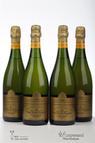 VEUVE CLICQUOT TRILENNIUM RESERVED CUVEE 1989 - Veuve Clicquot - 4 Bottles