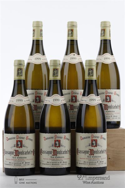 CHASSAGNE MONTRACHET BLANC LES EMBRAZEES 1999 - Prieur Brunet - 6 Bottles