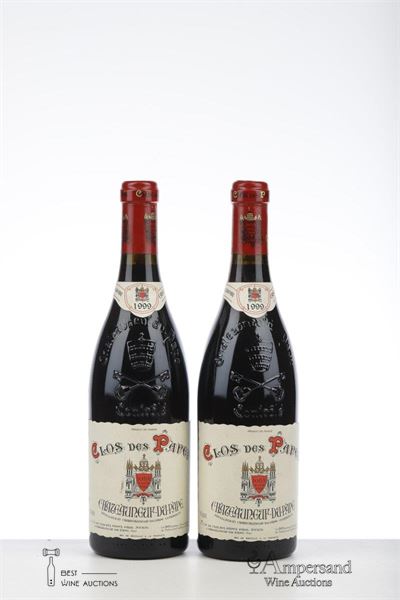 CHATEAUNEUF DU PAPE CLOS DES PAPES 1999 - Paul Avril - 2 Bottles