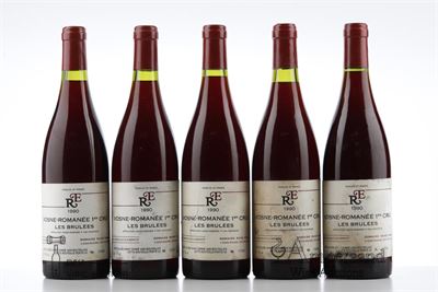 VOSNE ROMANEE LES BRULEES 1990 - Rene Engel - 5 Bottles