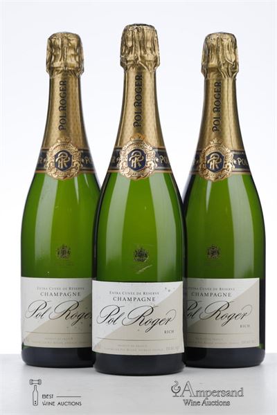 POL ROGER EXTRA CUVEE DE RESERVE RICH DEMI SEC NV - Pol Roger - 3 Bottles