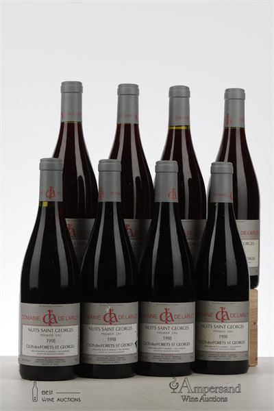 NUITS ST GEORGES CLOS DES FORETS ST GEORGES 1998 - Domaine de l'Arlot - 8 Bottles