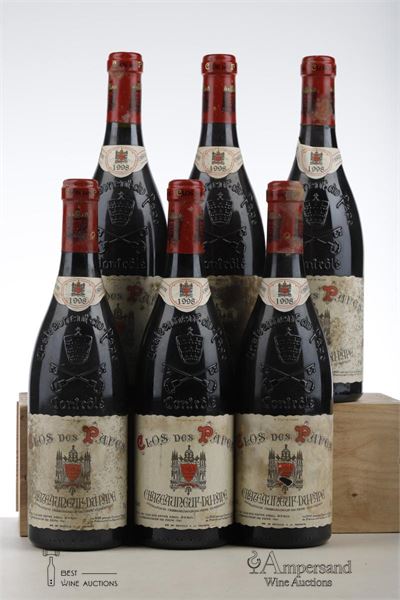 CHATEAUNEUF DU PAPE CLOS DES PAPES 1998 - Paul Avril - 6 Bottles