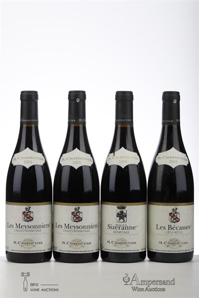 2*2005 MEYSONNIERS + 1*2006 SIZERANNE + 1*2009 BECASSES MIXED - Chapoutier - 4 Bottles