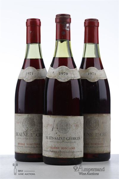 MIXED LOT BOURGOGNE NV - Pierre Fontaine - 1x 1971 Beaune 1er Cru, 2x 1970 Nuits St Georges - 3 Bottles
