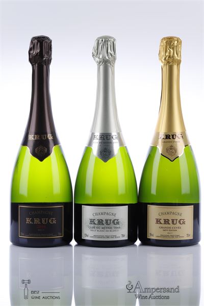 KRUG Du Soliste a L'Orchestre en 2004 (Clos du Mesnil  + Vintage + Grande Cuvee 160 ) - Krug - 3 Bottles - Owc 3