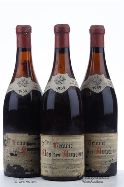 BEAUNE CLOS DES MOUCHES 1959 - Joseph Drouhin - Grafé Lecocq - 3 Bottles