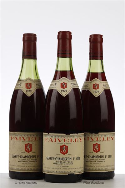 GEVREY CHAMBERTIN LA COMBE AUX MOINES 1979 - Faiveley - 3 Bottles