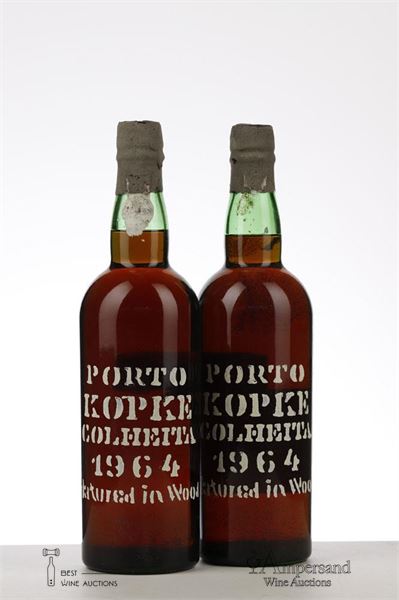 KOPKE COLHEITA PORT 1964 - Kopke - Bottled in 1990 - 2 Bottles