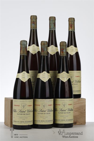 PINOT GRIS CLOS ST URBAIN RANGEN DE THANN VENDANGE TARDIVE 1998 - Zind Humbrecht - 6 Bottles