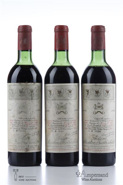 MOUTON ROTHSCHILD 1964 - 3 Bottles
