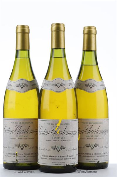 CORTON CHARLEMAGNE 1988 - Gaston et Pierre Ravaut - 3 Bottles