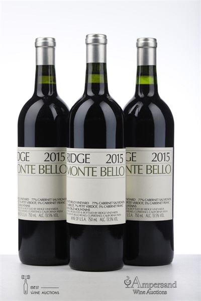 RIDGE MONTE BELLO 2015 - Ridge Vineyard - 3 Bottles
