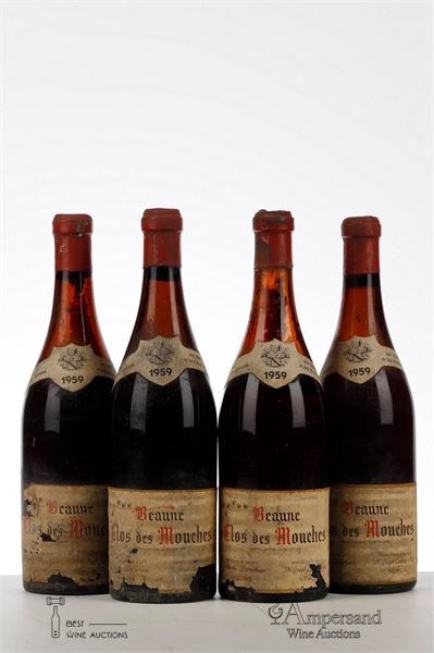 BEAUNE CLOS DES MOUCHES 1959 - Joseph Drouhin - Grafé Lecocq - 4 Bottles