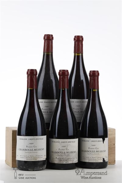 CHAMBOLLE MUSIGNY 1 ER CRU 1990 - Amiot Servelle - 5 Bottles