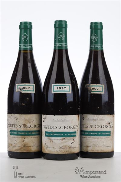NUITS ST GEORGES CLOS DES PORETS 1997 - Henri Gouges - 3 Bottles