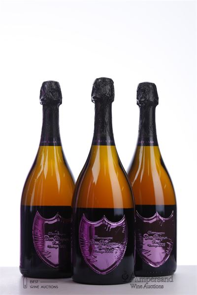 DOM PERIGNON ROSE LADY GAGA 2008 - Moet et Chandon - 3 Bottles - Metalbox