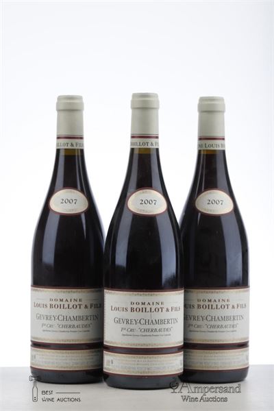 GEVREY CHAMBERTIN LES CHERBAUDES 2007 - Louis Boillot - 3 Bottles