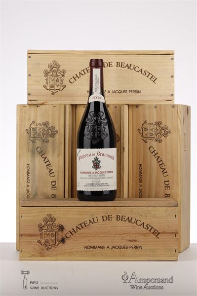 CHATEAUNEUF DU PAPE BEAUCASTEL HOMMAGE A JACQUES PERRIN 2004 - Beaucastel - 5 Bottles - Owc 1