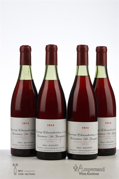 GEVREY CHAMBERTIN LAVAUX ST JACQUES 1974 - Henri Magnien - 4 Bottles
