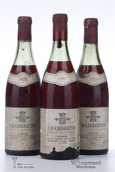 CHAMBERTIN 1974 - Trapet - 3 Bottles