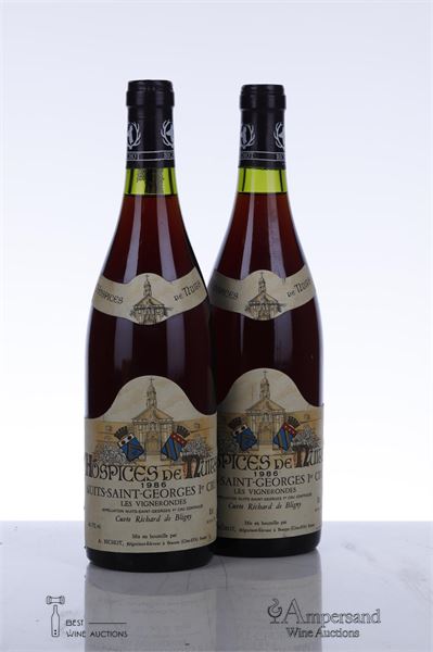HOSPICES DE NUITS NUITS ST GEORGES LES VIGNERONDES CUVEE RICHARD DE BLIGNY 1986 - Bichot - 2 Bottles