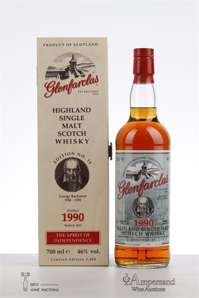GLENFARCLAS THE SPIRIT OF INDEPENDANCE EDITION 19 1990 - Glenfarclas - bottled 2015 - 46 alc - 1 x 0,7Ltr - Oc 1