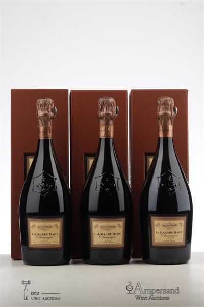 VEUVE CLICQUOT LA GRANDE DAME ROSE 1988 - Veuve Cliquot  - 3 Bottles - Oc 1