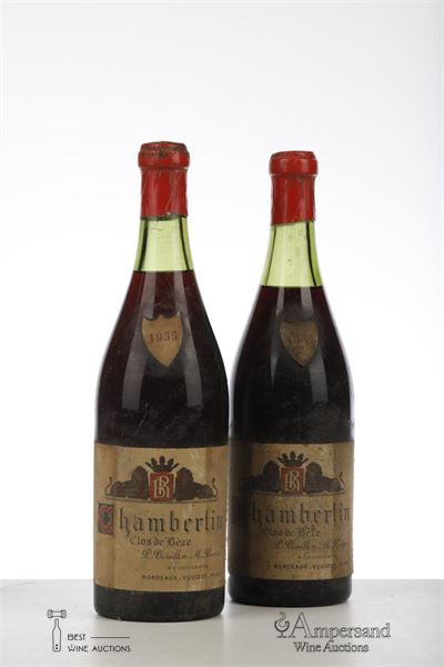 CHAMBERTIN CLOS DE BEZE 1955 - L.Bouillon M.Rossin - 2 Bottles