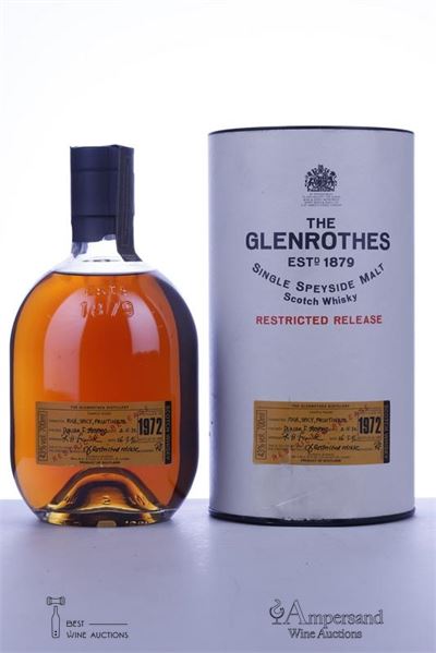 GLENROTHES RESTRICTED RELEASE 1972 - Distillery - 43 ABV, Distilled 02/11/1972, Approved 26/03/1996, Bottled 1996 - 1 Bottle - Tube