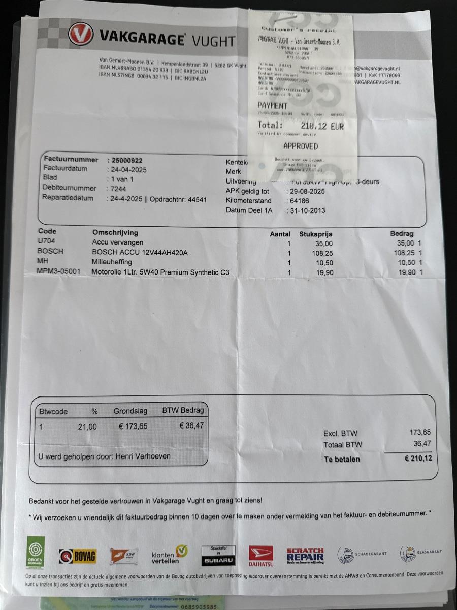 Volkswagen Up! 1.0 high up! | 2013 | 73.999 km | Automaat | TJ289N | NAP: Geen oordeel