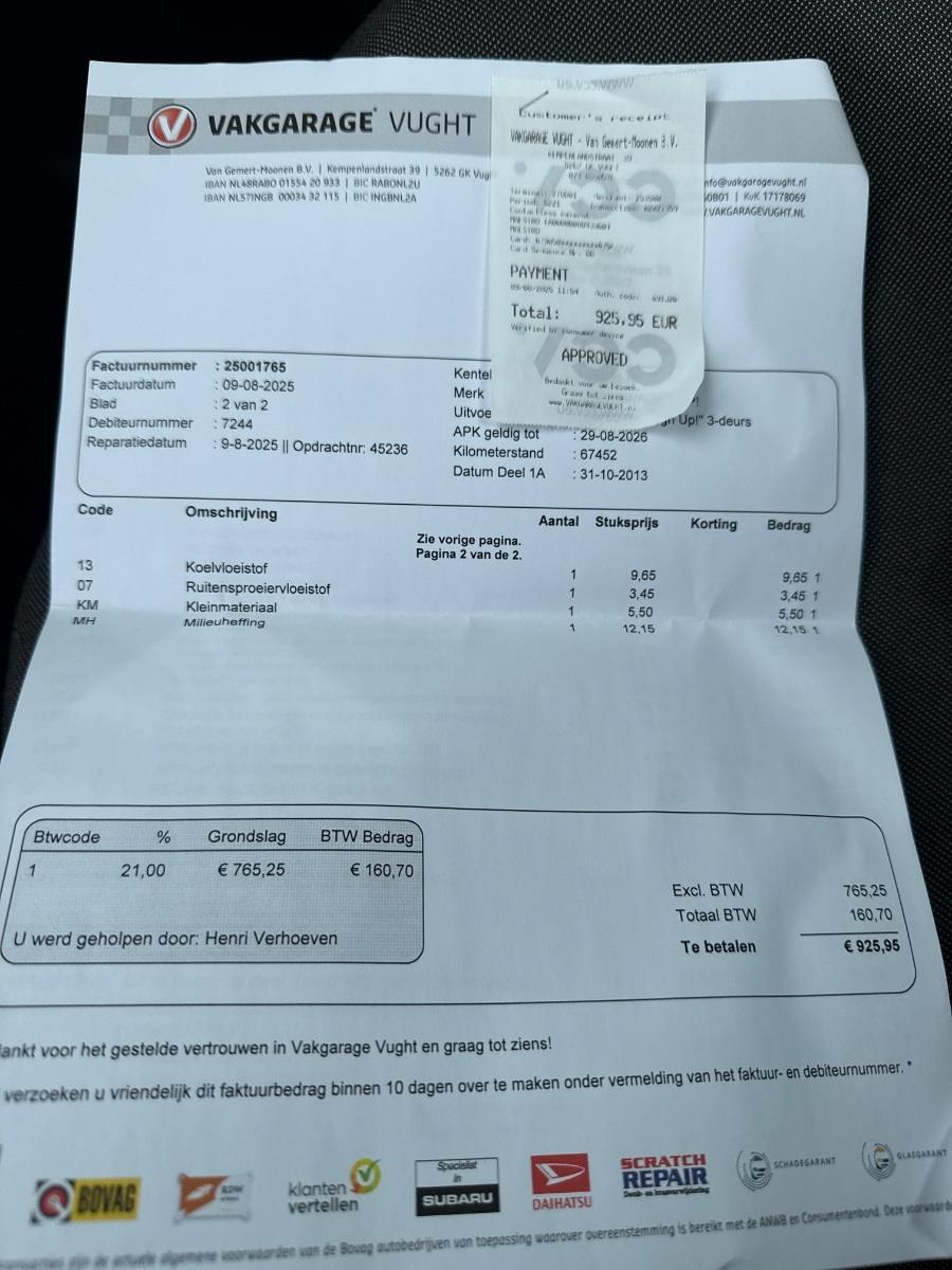 Volkswagen Up! 1.0 high up! | 2013 | 73.999 km | Automaat | TJ289N | NAP: Geen oordeel