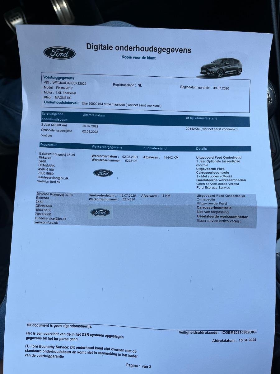 Ford Fiesta 1.0 EcoBoost Hybrid ST-Line | 2020 | 78.918 km | P691RT | NAP: Geen oordeel