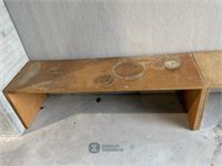2 wooden benches