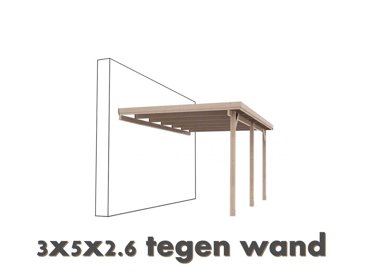Carport Tegen Muur 3x5x2,6