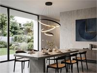 [01193] Orien Design Pendant Lamp Sand Black And Gold 20cm&40cm&60cm Trio Ring 50w Led Cct 3 Colour & 3-Step Dimming – foto 4 – kavel bij Hammertime, Puurs