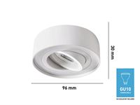 [00841] Gu10 Recessed Fixture, White, Tiltable, With Lamp Holder – foto 3 – kavel bij Hammertime, Puurs