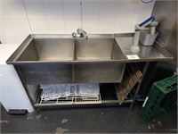 1 Rvs Dubbele Wastafel – kavel bij Hammertime