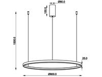 [01189] Orien Design Pendant Lamp Sandy Black 80cm 40w Led Cct 3 Colour & 3-Step Dimming – foto 9 – kavel bij Hammertime, Puurs