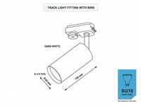 [03006] 2m Track System With 6 Pcs Track Spot Gu10 Socket With Ring – foto 9 – kavel bij Hammertime, Puurs