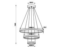[01192] Orien Design Pendant Lamp Sand Black 20cm&40cm&60cm Trio Ring 50w Led Cct 3 Colour & 3-Step Dimming – foto 6 – kavel bij Hammertime, Puurs