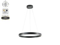 [01196] Duora Design Pendant Lamp Black 60cm 40w Led Cct 3 Colour & 3-Step Dimming – foto 2 – kavel bij Hammertime, Puurs