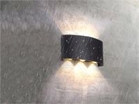 [01078] 6w Led Wall Lamp Six-Light Black Warm White Waterproof – foto 4 – kavel bij Hammertime, Puurs