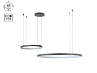 [01190] Orien Design Pendant Lamp Sand Black 80cm&40cm Duo Ring 50w Led Cct 3 Colour & 3-Step Dimming – foto 7 – kavel bij Hammertime, Puurs