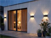 [01078] 6w Led Wall Lamp Six-Light Black Warm White Waterproof – foto 3 – kavel bij Hammertime, Puurs