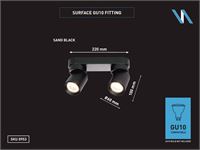 [00953] Gu10 Surface-Mounted Spotlight Fixture Double Cylinder Sand Black Rotatable – foto 5 – kavel bij Hammertime, Puurs