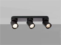 [00957] Gu10 Surface-Mounted Spotlight Fixture Triple Cylinder Sand Black Rotatable – foto 5 – kavel bij Hammertime, Puurs