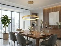 [01205p] Auren Design Pendant Lamp Gold 62cm 50w Led Cct 3 Colour & 3 Step Dimming – foto 3 – kavel bij Hammertime, Puurs